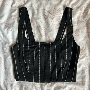 H&M Women’s Pinstriped Cropped Tank Top